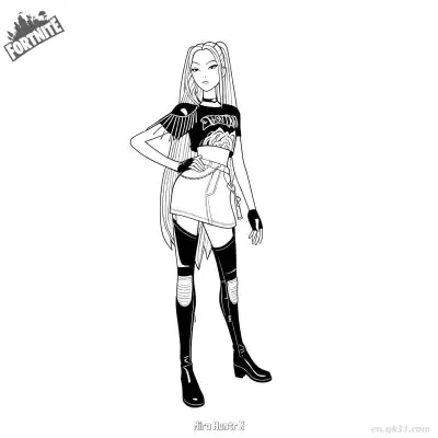 米拉·猎人X 02简笔画 素描 涂鸦 - 免费可打印堡垒之夜 下载PDF – 免费可打印简笔画涂色画